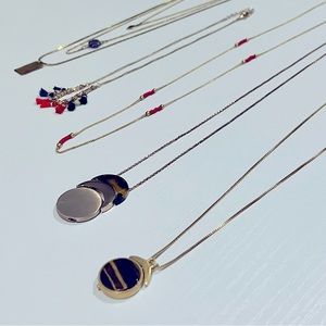 Five gold statement necklace lot Madewell, Loft